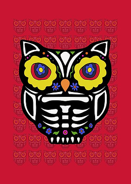 Adorable Sugar Skull Owl