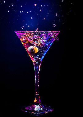 Cocktail with light effect