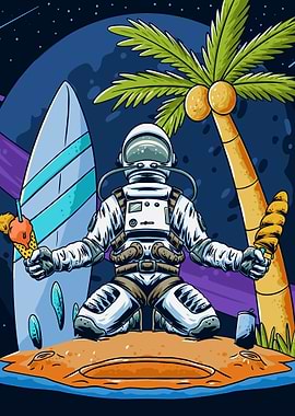 astronaut summer holding