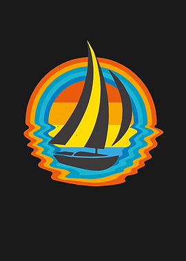 Sailing Boat Captain Retro