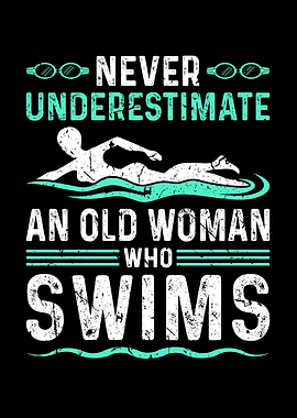 Old Woman Swim Gift