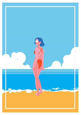 Woman On The Sandy Beach