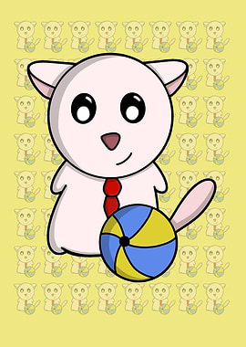 Puppy with a colored ball