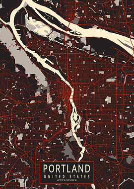 Portland City Map Vector