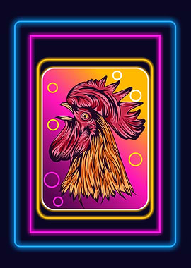 Rooster glow art