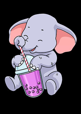 Boba Bubble Tea Elephant