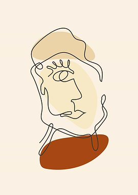 Weird face abstract lines