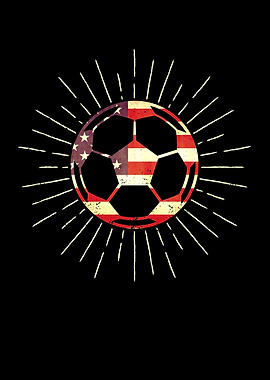American Flag On Soccer