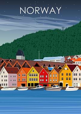 Norway at Night Poster
