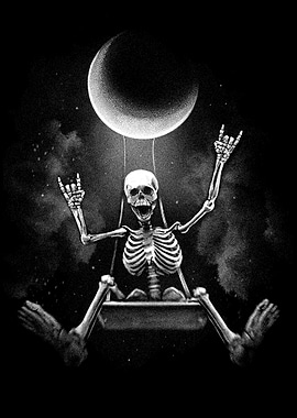 Skeleton at tthe Moon