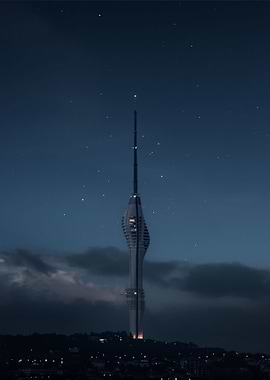 Skyscraper Tower At Night
