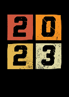 Year 2023 colorful retro
