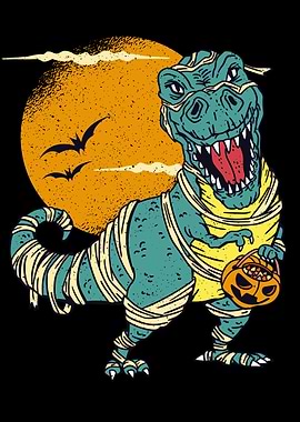 Dinosaur with Pumpkin