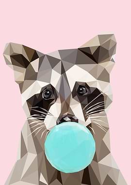 raccon bubble gum animal