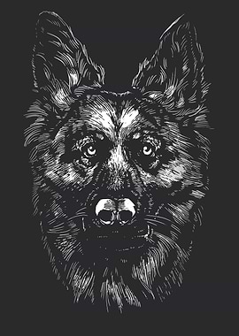 German Shepherd Dog Face