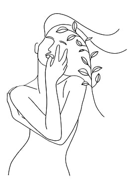 One Line Art Woman
