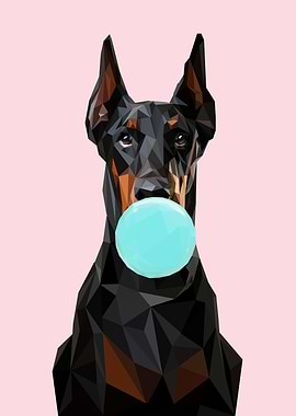 doberman bubble gum animal