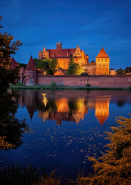 Malbork Castle By Night