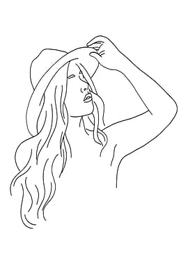 One Line Art Woman