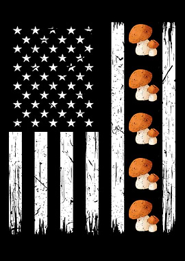 Mushroom Hunting USA Flag