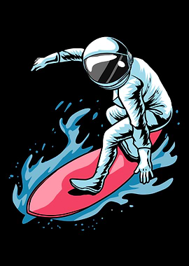 Surfing Surfer Astronaut