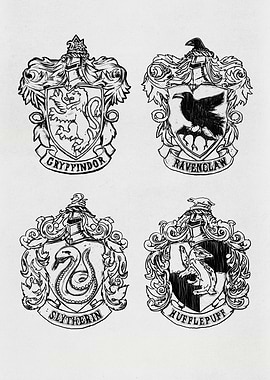 Hogwarts Houses White