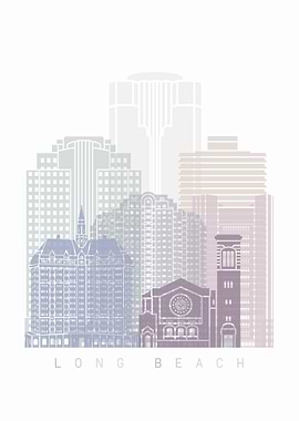 LONG BEACH SKYLINE POSTER