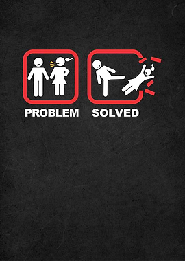 problem solved road sign