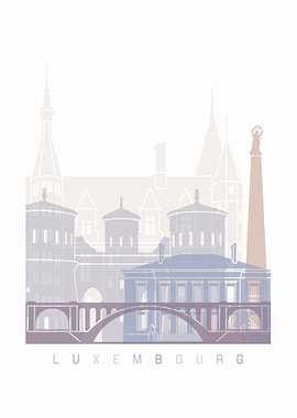 LUXEMBOURG SKYLINE POSTER