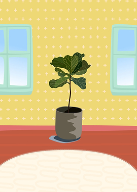 Ficus in a Yellow Room