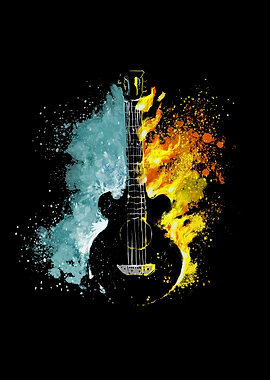 Fire and water guitar