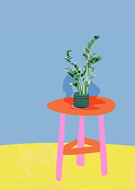 Emerald ZZ Plant and Table