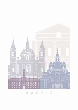 MADRID V2 SKYLINE POSTER