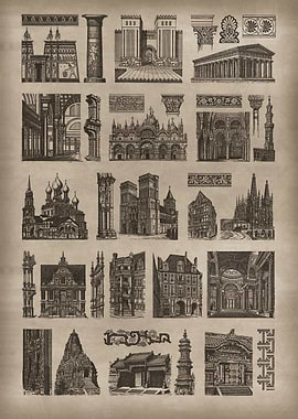 Vintage Architecture Print
