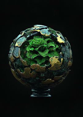 Nature peeking from globe