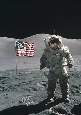 Astronaut with a flag