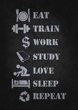 Eat Train Work Love Sleep