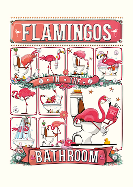 Flamingos in the Bathroom
