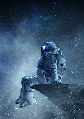 Astronaut Looking A Sky