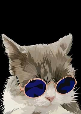 Pet cat in vector style