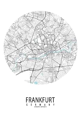 Frankfurt City Map Circle