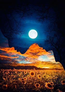 Night and Day Duality Moon