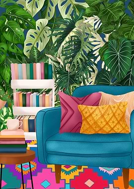 Reading Nook With Plants