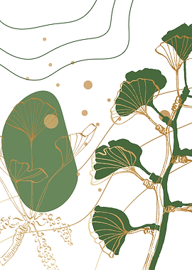 Ginkgo Abstract Geometric