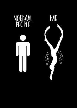 Normal people and diver