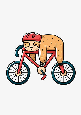 Sloth Cycling bike riding