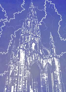 Scott Monument - Blue
