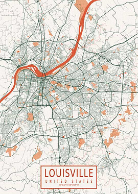 Louisville Map Bohemian