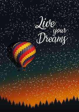 Balloon on night sky