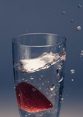 Strawberry splashing 1